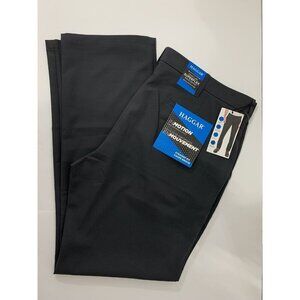 NEW HAGGAR men's InMotion Performance Pants - Straight Fit Charcoal Size 40x32